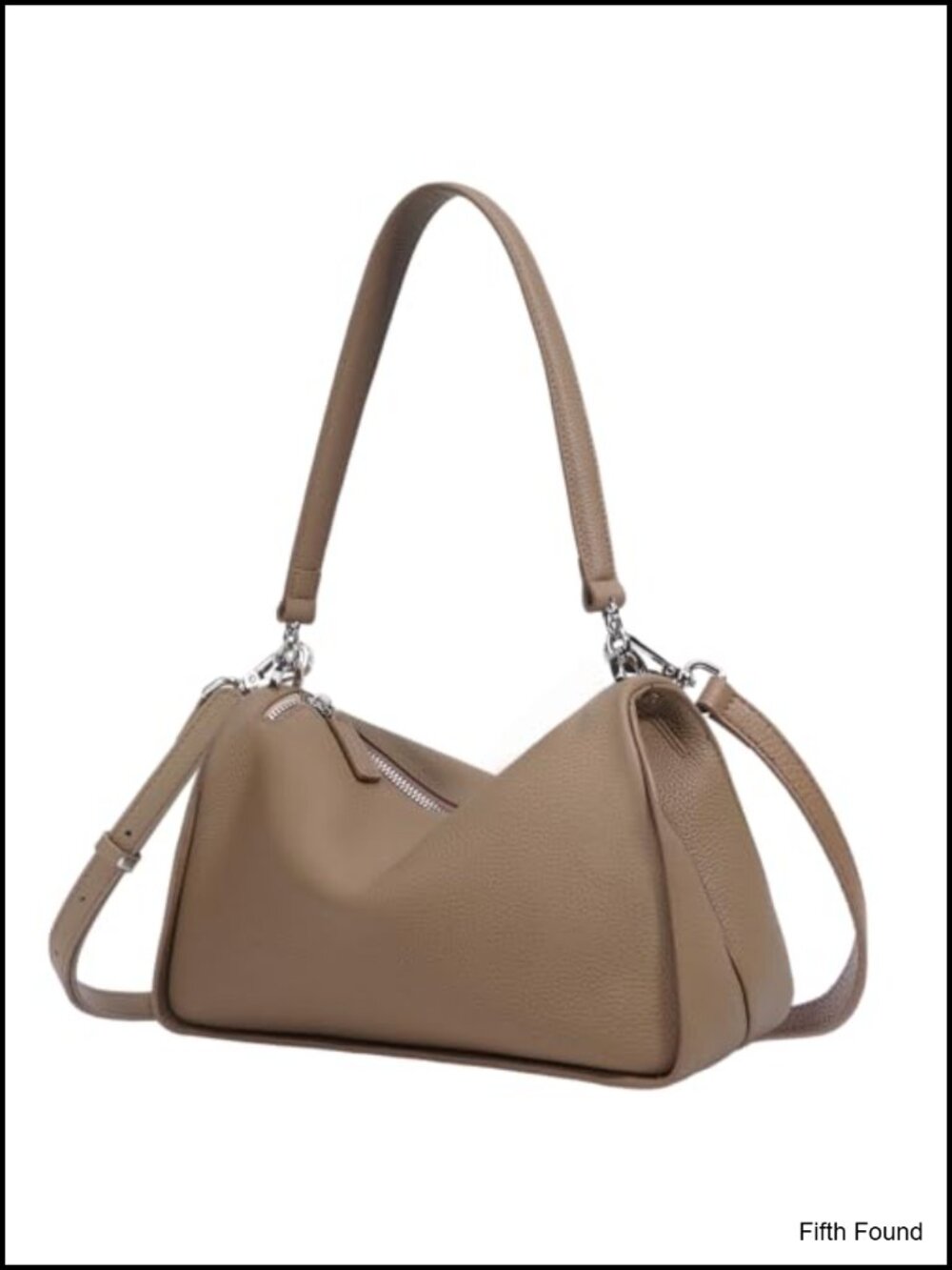 Genuine Leather Women's Hobo Shoulder Bag with Adjustable Strap